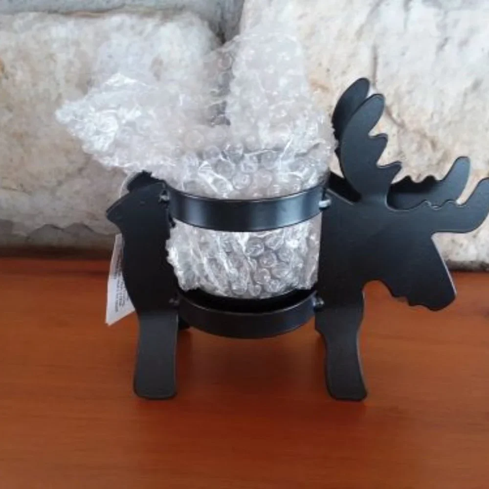 Moose Black Metal Votive Candle Holder Rustic Farmhouse Cabin Lodge Decor
